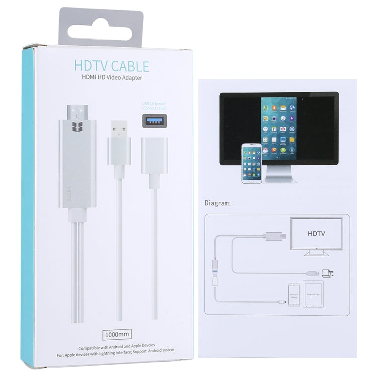 Cabo Conversor de Vídeo USB 3.0 Fêmea HDMI HD 1080P HDTV