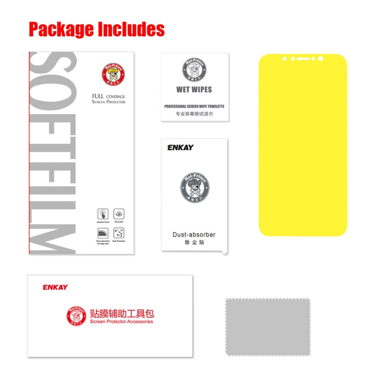 ENKAY Hat-Prince Protetor de Ecrã 3D de 0,1mm à Prova de Explosão em Filme Hidrogel para iPhone XS, Material TPU+TPE+PET, iPhone XS