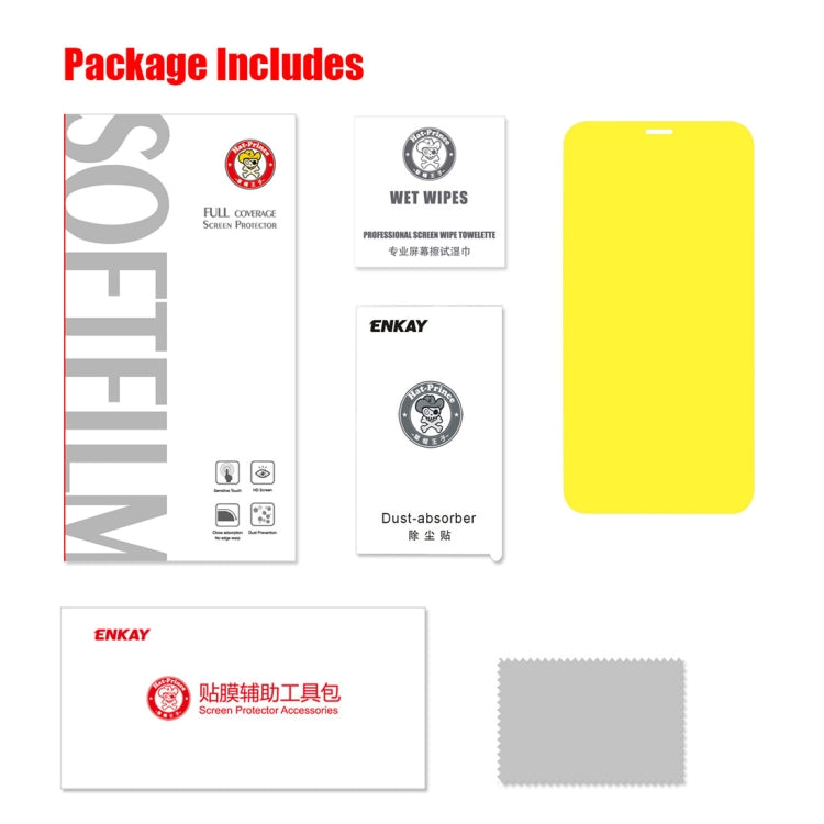 ENKAY Hat-Prince Protetor de Ecrã 3D de 0,1mm à Prova de Explosão em Filme Hidrogel para iPhone XS Max, Material TPU+TPE+PET, iPhone XS Max