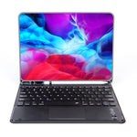 Capa de tablet com teclado Bluetooth destacável X-11BC com textura lisa de pele para iPad Pro 11 polegadas 2020 / 2018, com touchpad e suporte para caneta