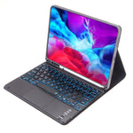 Capa de tablet com teclado Bluetooth destacável X-11BCS com textura lisa de pele para iPad Pro 11 polegadas 2020 / 2018, com touchpad, suporte para caneta e retroiluminação