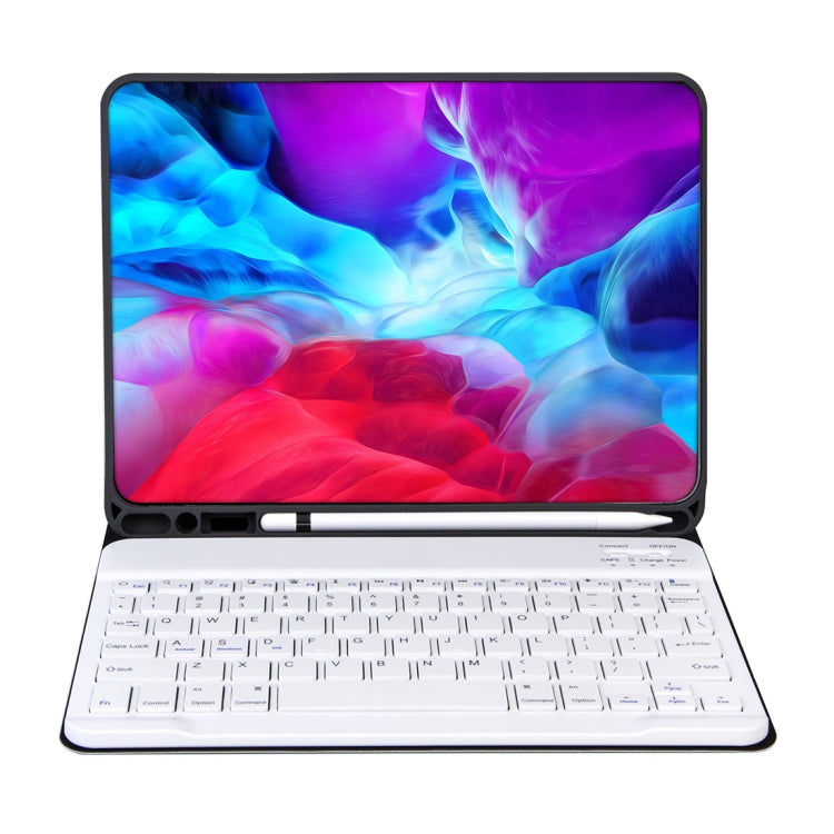 Capa para Tablet com Teclado Bluetooth Destacável X-11BS Skin Textura Lisa para iPad Pro 11 polegadas 2020 / 2018, com Espaço para Caneta e Retroiluminação, Teclado Branco