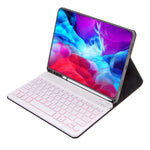 Capa para Tablet com Teclado Bluetooth Destacável X-11BS Skin Textura Lisa para iPad Pro 11 polegadas 2020 / 2018, com Espaço para Caneta e Retroiluminação, Teclado Branco