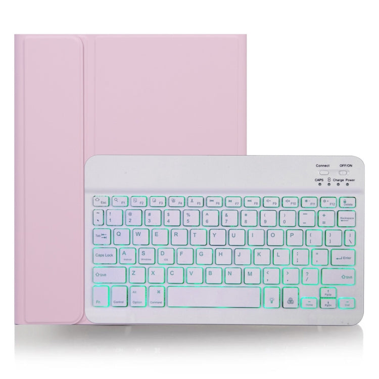 Capa para Tablet com Teclado Bluetooth Destacável X-11BS Skin Textura Lisa para iPad Pro 11 polegadas 2020 / 2018, com Espaço para Caneta e Retroiluminação, Teclado Branco