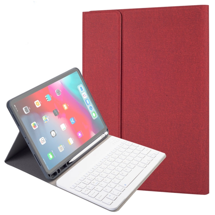 RK11 Para iPad Pro 11 polegadas Capa de Couro para Tablet com Teclado Bluetooth Destacável em Plástico com Textura de Seda, Slot para Caneta e Função de Suporte