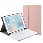 RK508 Para iPad Air 2 & Air 1 / Pro 9.7 polegadas & iPad 2017 & iPad 2018 Capa de Tablet em Pele com Teclado Bluetooth de Plástico Desmontável com Textura de Seda, Suporte e Função de Slot para Caneta