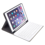 RK508 Para iPad Air 2 & Air 1 / Pro 9.7 polegadas & iPad 2017 & iPad 2018 Capa de Tablet em Pele com Teclado Bluetooth de Plástico Desmontável com Textura de Seda, Suporte e Função de Slot para Caneta