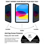 Película de vidro temperado 0,33mm 9H 2.5D com privacidade e proteção contra explosão para iPad 10ª geração 10.9 2022, para iPad 10ª geração 10.9 2022