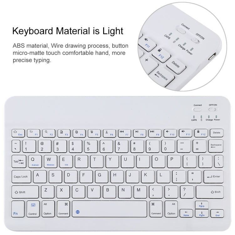 Teclado Bluetooth Desmontável TG11B Branco + Capa para Tablet em Pele Microfibra para iPad Pro 11 polegadas (2020), com Suporte para Caneta e Suporte, Teclado Branco