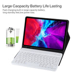 Teclado Bluetooth Desmontável TG11B Branco + Capa para Tablet em Pele Microfibra para iPad Pro 11 polegadas (2020), com Suporte para Caneta e Suporte, Teclado Branco