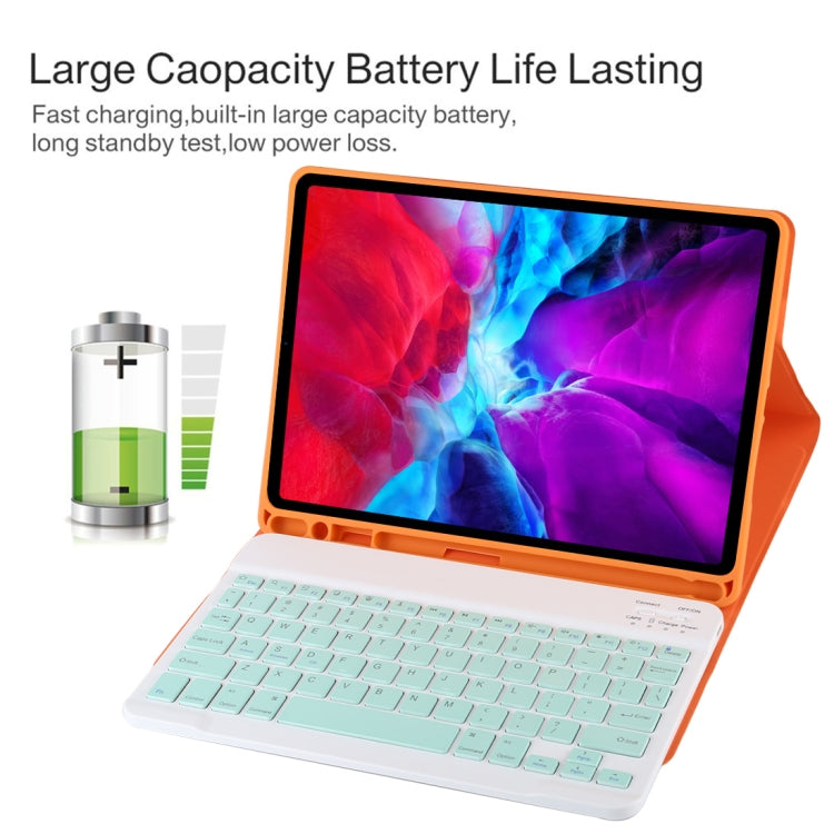 Teclado Bluetooth Verde Destacável TG11B + Capa de Couro para Tablet em Microfibra para iPad Pro 11 polegadas (2020), com Slot para Caneta e Suporte, Teclado Verde