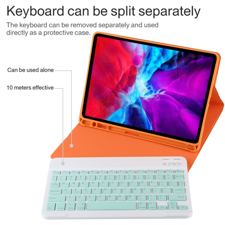 Teclado Bluetooth Verde Destacável TG11B + Capa de Couro para Tablet em Microfibra para iPad Pro 11 polegadas (2020), com Slot para Caneta e Suporte, Teclado Verde