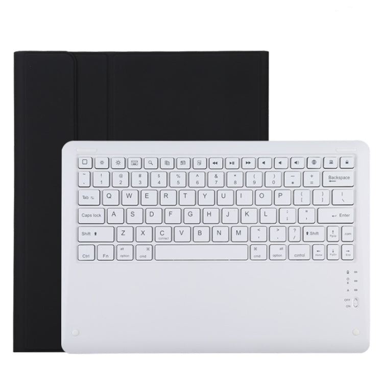 Teclado Bluetooth Branco Destacável T129 + Capa de Couro para Tablet em Microfibra para iPad Pro 12.9 polegadas (2020), com Suporte, Teclado Branco