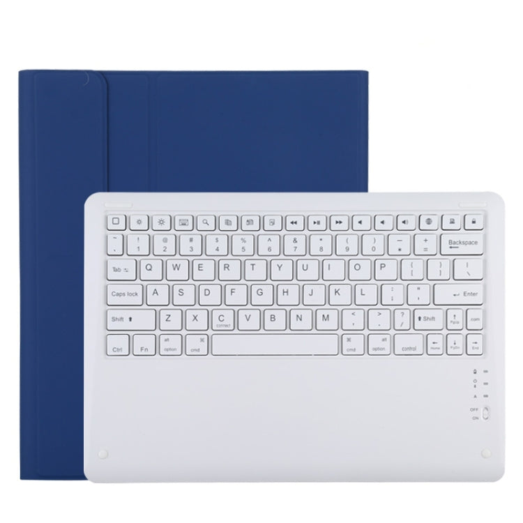 Teclado Bluetooth Branco Destacável T129 + Capa de Couro para Tablet em Microfibra para iPad Pro 12.9 polegadas (2020), com Suporte, Teclado Branco