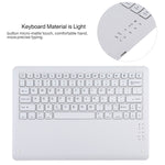 Teclado Bluetooth Branco Destacável T129 + Capa de Couro para Tablet em Microfibra para iPad Pro 12.9 polegadas (2020), com Suporte, Teclado Branco