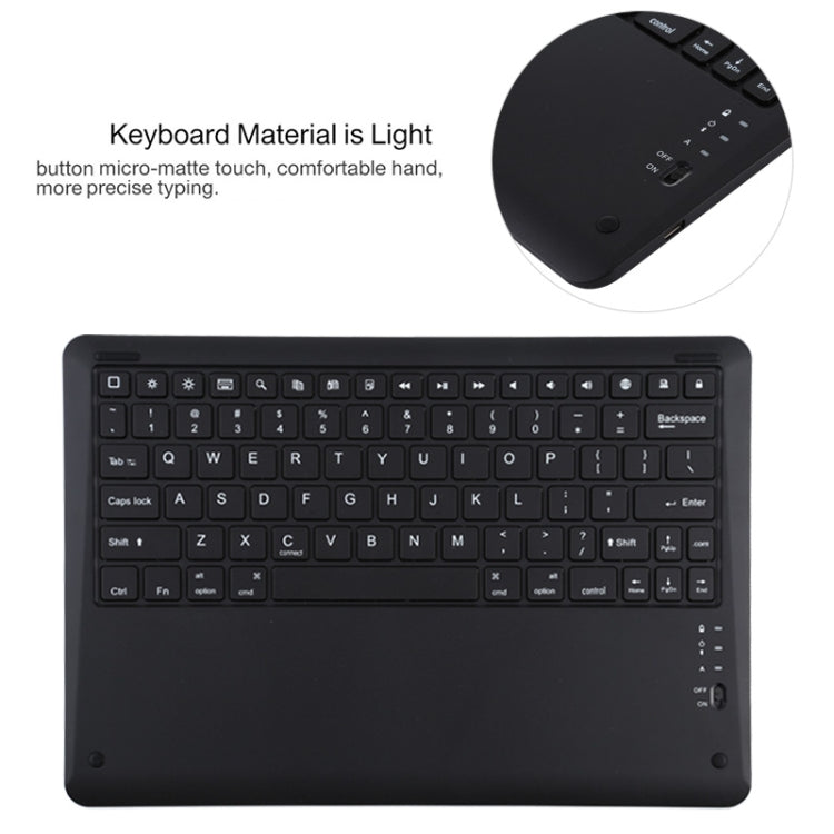 Teclado Bluetooth Preto Destacável T129 + Capa de Couro para Tablet em Microfibra para iPad Pro 12.9 polegadas (2020), com Suporte, Teclado Preto