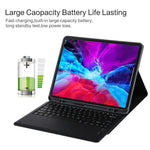 Teclado Bluetooth Preto Destacável T129 + Capa de Couro para Tablet em Microfibra para iPad Pro 12.9 polegadas (2020), com Suporte, Teclado Preto