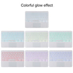 TG11BCS Teclado Bluetooth Branco Desmontável Capa de Tablet em Pele Microfibra para iPad Pro 11 polegadas (2020), com Retroiluminação, Touchpad, Slot para Caneta e Suporte, Teclado Branco