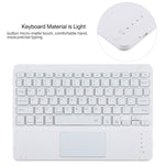 TG11BCS Teclado Bluetooth Branco Desmontável Capa de Tablet em Pele Microfibra para iPad Pro 11 polegadas (2020), com Retroiluminação, Touchpad, Slot para Caneta e Suporte, Teclado Branco