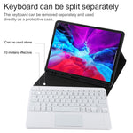 TG11BCS Teclado Bluetooth Branco Desmontável Capa de Tablet em Pele Microfibra para iPad Pro 11 polegadas (2020), com Retroiluminação, Touchpad, Slot para Caneta e Suporte, Teclado Branco