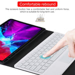 TG11BCS Teclado Bluetooth Branco Desmontável Capa de Tablet em Pele Microfibra para iPad Pro 11 polegadas (2020), com Retroiluminação, Touchpad, Slot para Caneta e Suporte, Teclado Branco