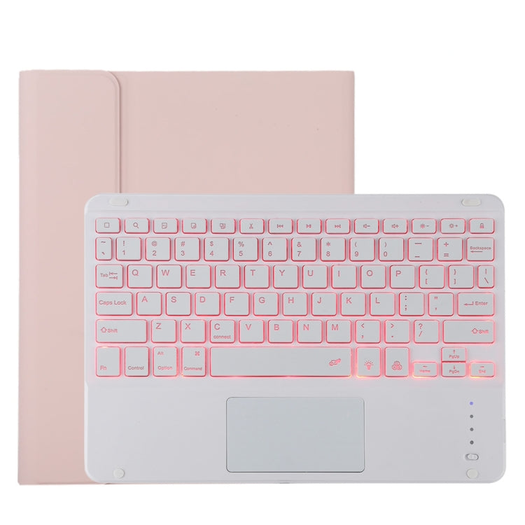 TG11BCS Teclado Bluetooth Branco Desmontável Capa de Tablet em Pele Microfibra para iPad Pro 11 polegadas (2020), com Retroiluminação, Touchpad, Slot para Caneta e Suporte, Teclado Branco