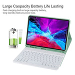 TG11BS Teclado Bluetooth Desmontável Branco Capa de Tablet em Pele Microfibra para iPad Pro 11 polegadas (2020), com Retroiluminação, Suporte e Slot para Caneta, Teclado Branco