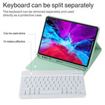 TG11BS Teclado Bluetooth Desmontável Branco Capa de Tablet em Pele Microfibra para iPad Pro 11 polegadas (2020), com Retroiluminação, Suporte e Slot para Caneta, Teclado Branco