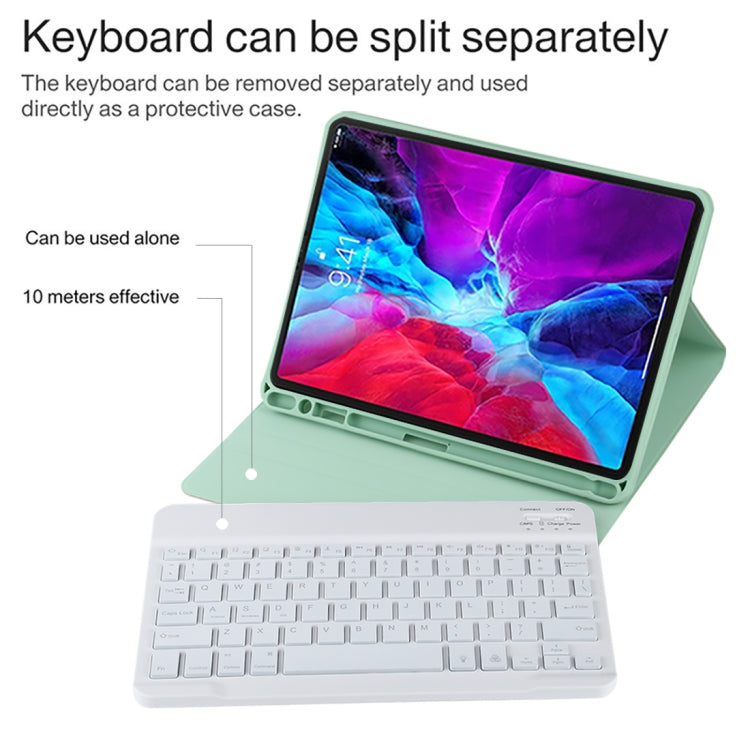 TG11BS Teclado Bluetooth Desmontável Branco Capa de Tablet em Pele Microfibra para iPad Pro 11 polegadas (2020), com Retroiluminação, Suporte e Slot para Caneta, Teclado Branco