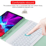 TG11BS Teclado Bluetooth Desmontável Branco Capa de Tablet em Pele Microfibra para iPad Pro 11 polegadas (2020), com Retroiluminação, Suporte e Slot para Caneta, Teclado Branco