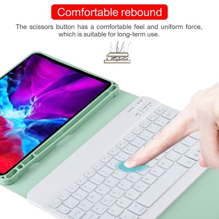 TG11BS Teclado Bluetooth Desmontável Branco Capa de Tablet em Pele Microfibra para iPad Pro 11 polegadas (2020), com Retroiluminação, Suporte e Slot para Caneta, Teclado Branco