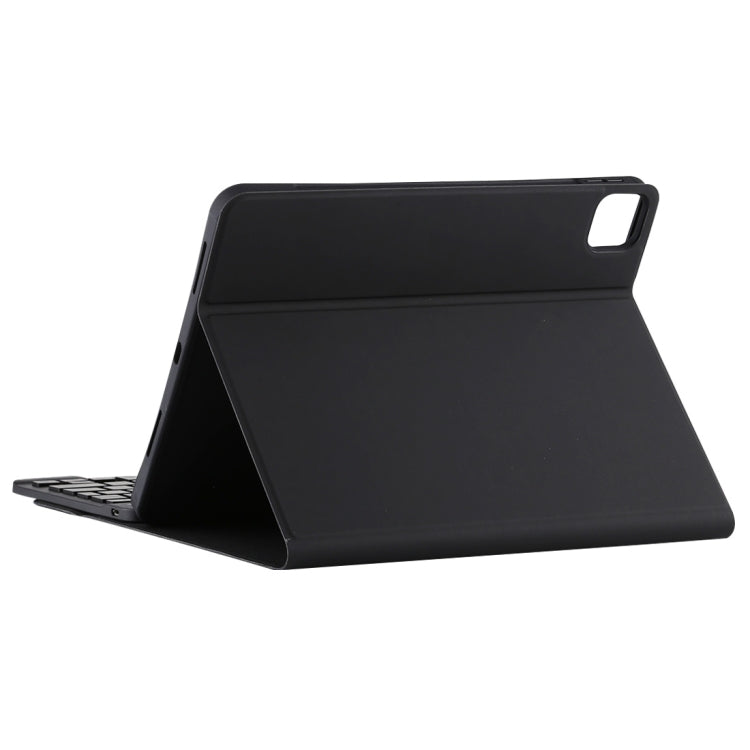 TG11BS Teclado Bluetooth Preto Desmontável + Capa de Tablet em Pele Microfibra para iPad Pro 11 polegadas (2020), com Retroiluminação, Slot para Caneta e Suporte, Teclado Preto