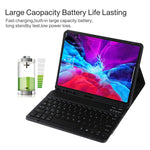 TG11BS Teclado Bluetooth Preto Desmontável + Capa de Tablet em Pele Microfibra para iPad Pro 11 polegadas (2020), com Retroiluminação, Slot para Caneta e Suporte, Teclado Preto