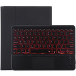 TG-102BCS Teclado Bluetooth Preto Desmontável + Capa de Tablet em Pele Microfibra para iPad 10.2 polegadas / iPad Air (2019), com Touchpad, Retroiluminação, Slot para Caneta e Suporte, Teclado Preto