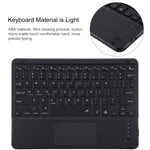TG-102BCS Teclado Bluetooth Preto Desmontável + Capa de Tablet em Pele Microfibra para iPad 10.2 polegadas / iPad Air (2019), com Touchpad, Retroiluminação, Slot para Caneta e Suporte, Teclado Preto