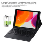 TG-102BCS Teclado Bluetooth Preto Desmontável + Capa de Tablet em Pele Microfibra para iPad 10.2 polegadas / iPad Air (2019), com Touchpad, Retroiluminação, Slot para Caneta e Suporte, Teclado Preto