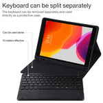 TG-102BCS Teclado Bluetooth Preto Desmontável + Capa de Tablet em Pele Microfibra para iPad 10.2 polegadas / iPad Air (2019), com Touchpad, Retroiluminação, Slot para Caneta e Suporte, Teclado Preto