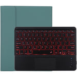 TG-102BCS Teclado Bluetooth Preto Desmontável + Capa de Tablet em Pele Microfibra para iPad 10.2 polegadas / iPad Air (2019), com Touchpad, Retroiluminação, Slot para Caneta e Suporte, Teclado Preto