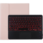 TG-102BCS Teclado Bluetooth Preto Desmontável + Capa de Tablet em Pele Microfibra para iPad 10.2 polegadas / iPad Air (2019), com Touchpad, Retroiluminação, Slot para Caneta e Suporte, Teclado Preto