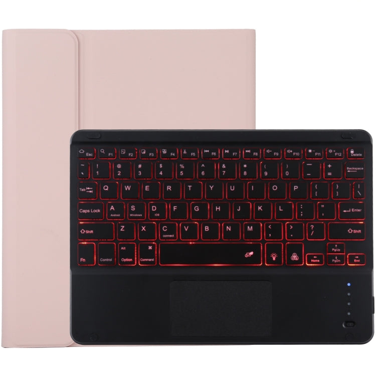 TG-102BCS Teclado Bluetooth Preto Desmontável + Capa de Tablet em Pele Microfibra para iPad 10.2 polegadas / iPad Air (2019), com Touchpad, Retroiluminação, Slot para Caneta e Suporte, Teclado Preto