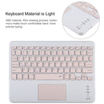 Teclado Bluetooth Desmontável TG-102BC Rosa + Capa de Tablet em Pele Microfibra para iPad 10.2 polegadas / iPad Air (2019), com Touch Pad, Suporte para Caneta e Suporte, Teclado Rosa