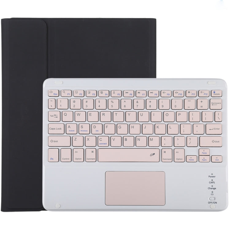 Teclado Bluetooth Desmontável TG-102BC Rosa + Capa de Tablet em Pele Microfibra para iPad 10.2 polegadas / iPad Air (2019), com Touch Pad, Suporte para Caneta e Suporte, Teclado Rosa