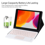 Teclado Bluetooth Desmontável TG-102BC Rosa + Capa de Tablet em Pele Microfibra para iPad 10.2 polegadas / iPad Air (2019), com Touch Pad, Suporte para Caneta e Suporte, Teclado Rosa