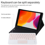 Teclado Bluetooth Desmontável TG-102BC Rosa + Capa de Tablet em Pele Microfibra para iPad 10.2 polegadas / iPad Air (2019), com Touch Pad, Suporte para Caneta e Suporte, Teclado Rosa