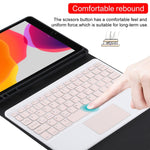 Teclado Bluetooth Desmontável TG-102BC Rosa + Capa de Tablet em Pele Microfibra para iPad 10.2 polegadas / iPad Air (2019), com Touch Pad, Suporte para Caneta e Suporte, Teclado Rosa