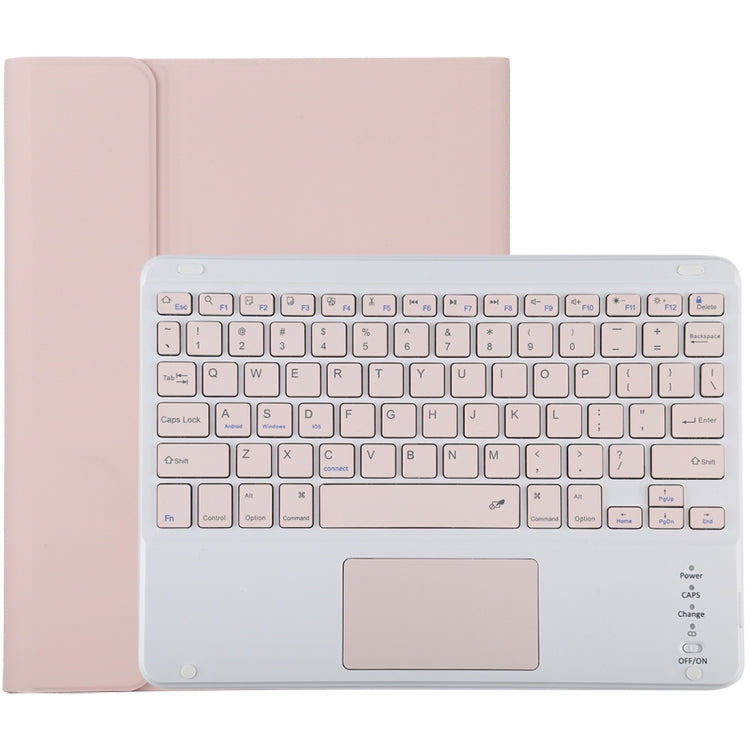 Teclado Bluetooth Desmontável TG-102BC Rosa + Capa de Tablet em Pele Microfibra para iPad 10.2 polegadas / iPad Air (2019), com Touch Pad, Suporte para Caneta e Suporte, Teclado Rosa