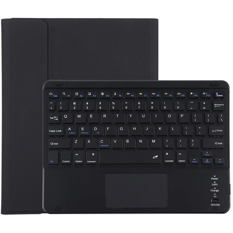 Teclado Bluetooth preto destacável TG-102BC + Capa de tablet em pele de microfibra para iPad 10,2 polegadas / iPad Air (2019), com touchpad, suporte para caneta e suporte, TG-102BC