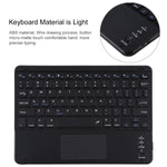 Teclado Bluetooth preto destacável TG-102BC + Capa de tablet em pele de microfibra para iPad 10,2 polegadas / iPad Air (2019), com touchpad, suporte para caneta e suporte, TG-102BC