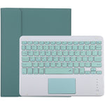 TG-102BC Teclado Bluetooth Verde Destacável + Capa de Tablet em Pele Microfibra para iPad 10.2 polegadas / iPad Air (2019), com Touch Pad & Suporte para Caneta, Teclado Verde