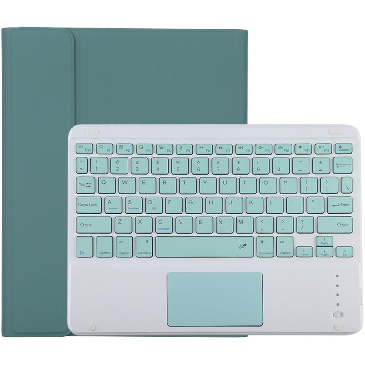 TG-102BC Teclado Bluetooth Verde Destacável + Capa de Tablet em Pele Microfibra para iPad 10.2 polegadas / iPad Air (2019), com Touch Pad & Suporte para Caneta, Teclado Verde
